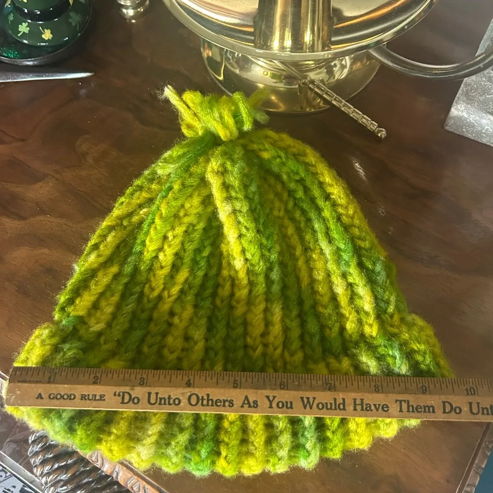 Vintage Green Knitted Beanie - Picture 8 of 10